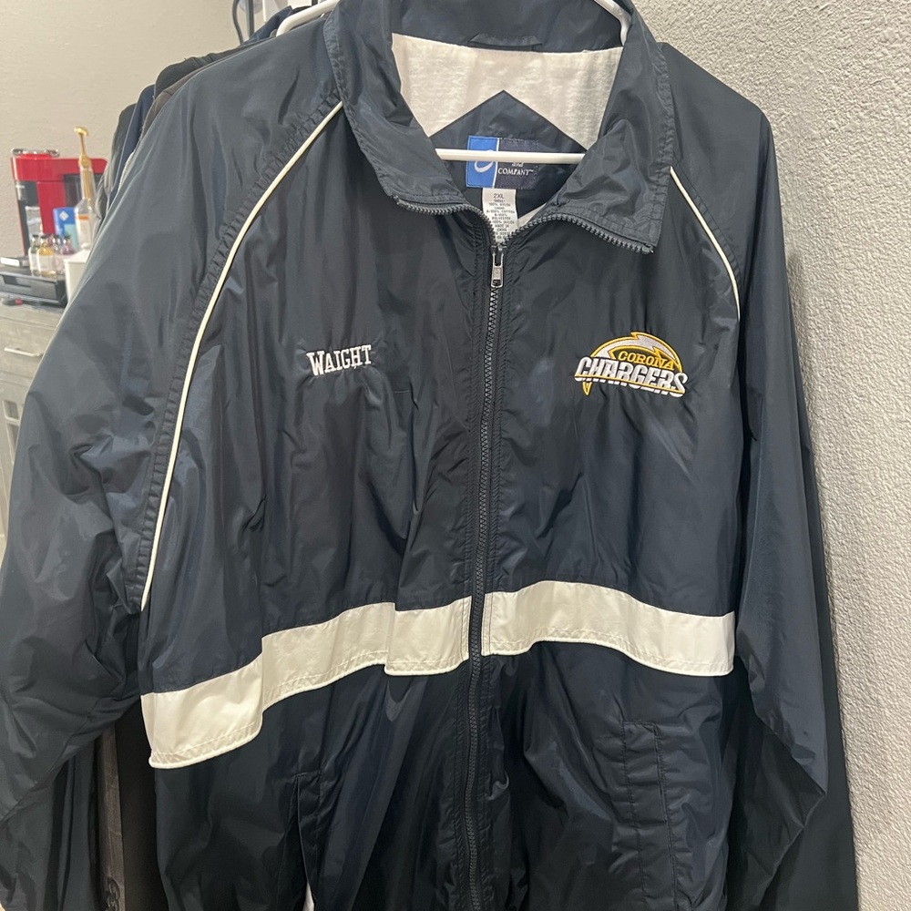Port and Company Navy and White Lightweight Jacket